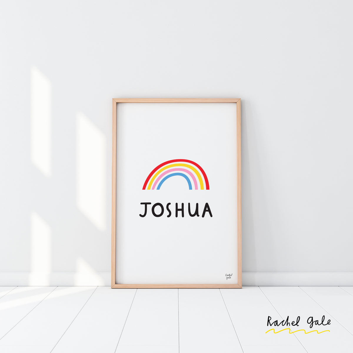 Personalised Rainbow Art Print - Size A4, unframed, quality
