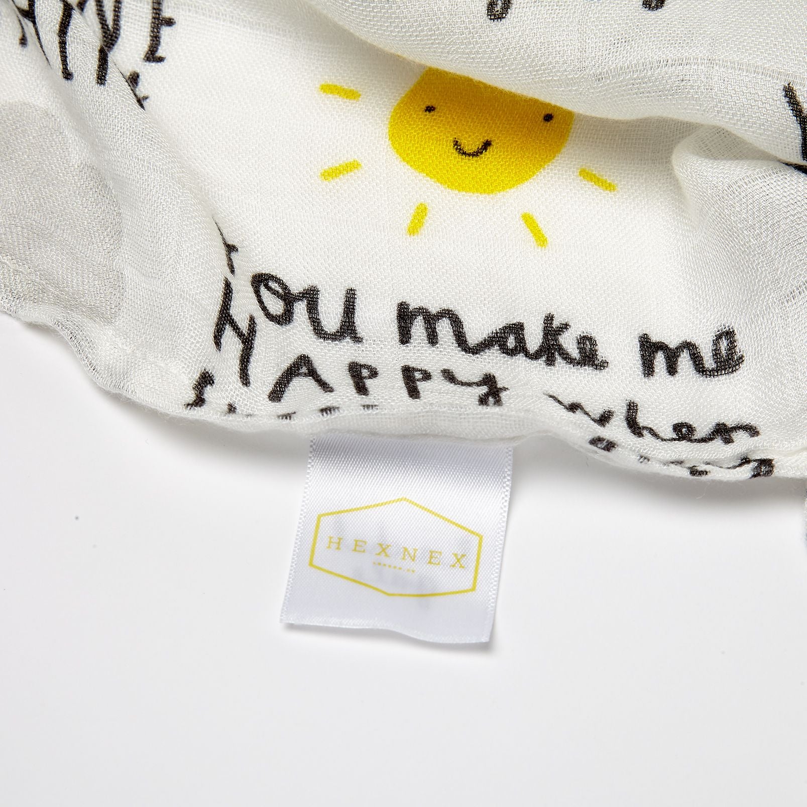 'You Are My Sunshine" Baby muslin - 100% bamboo, super soft, 60 x 60cm square