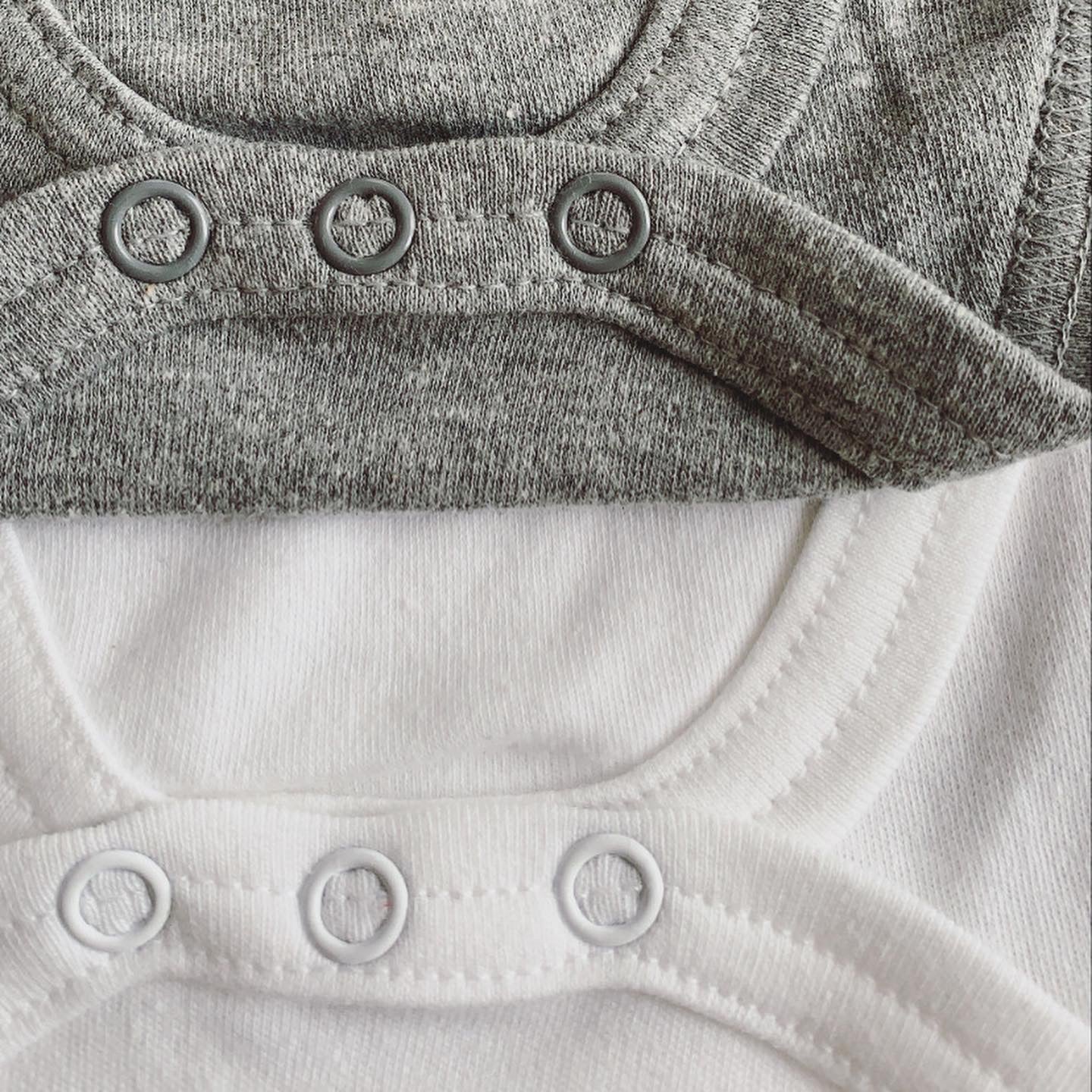 Mr Bear Organic Cotton Babygrow - Grey cotton, long sleeved