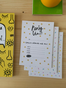 Party Invitations - Choose from 3 designs - Pack of 10 with envelopes - 100% planet-friendly materials!