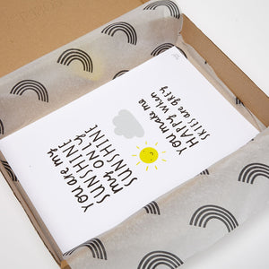 'You Are My Sunshine" Baby muslin - 100% bamboo, super soft, 60 x 60cm square