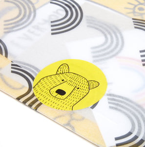 Mr Bear Peek-a-boo Art Print - Unframed, size A4, planet-friendly materials