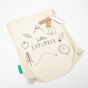 Little Explorer Kids Kit Bag - Organic cotton, screen printed design