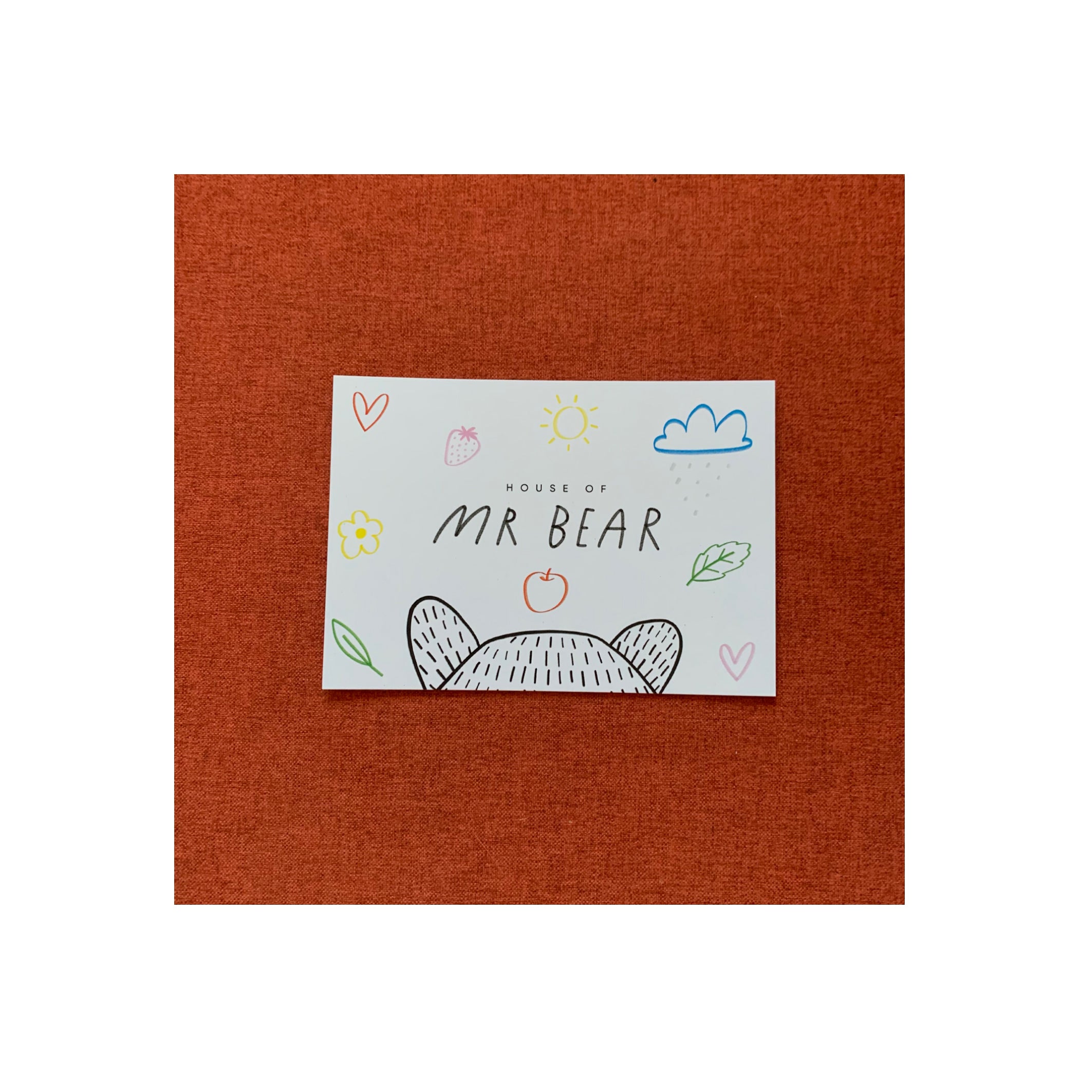 Mr Bear Organic Cotton Babygrow - White cotton, long sleeved
