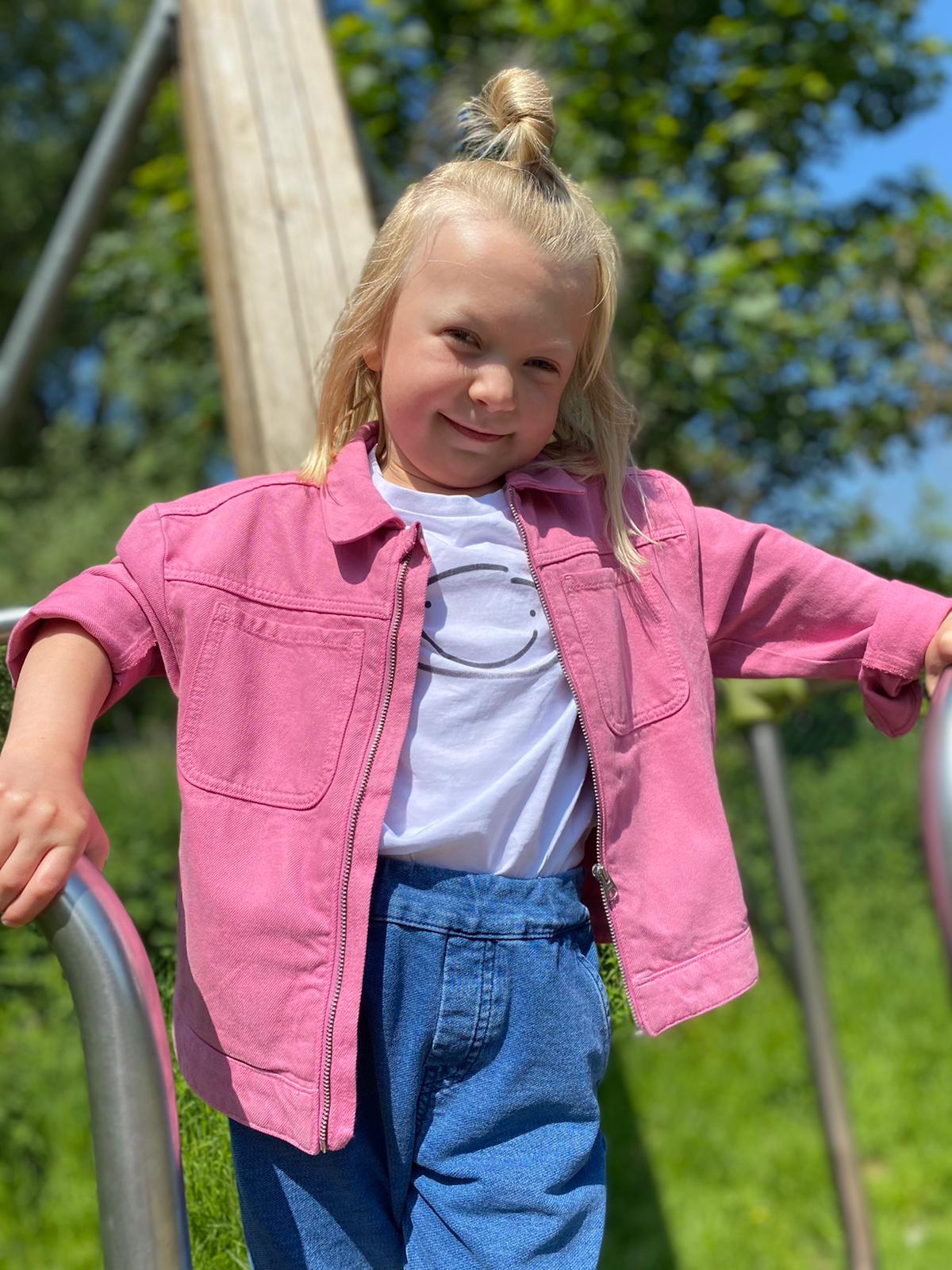 Smiley Tee - Organic white cotton, 3-8 yrs