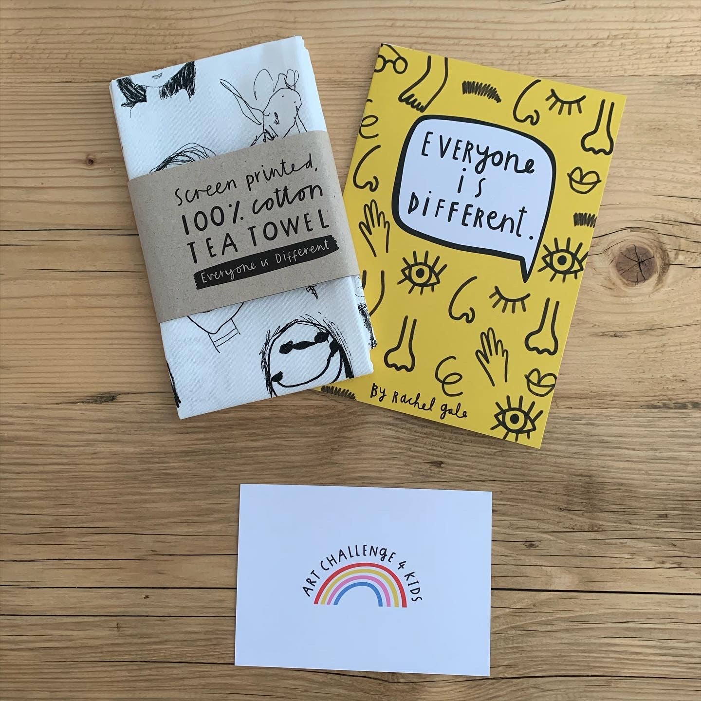 Art Challenge Tea Towel & Book Bundle -  100% screen printed cotton tea towel