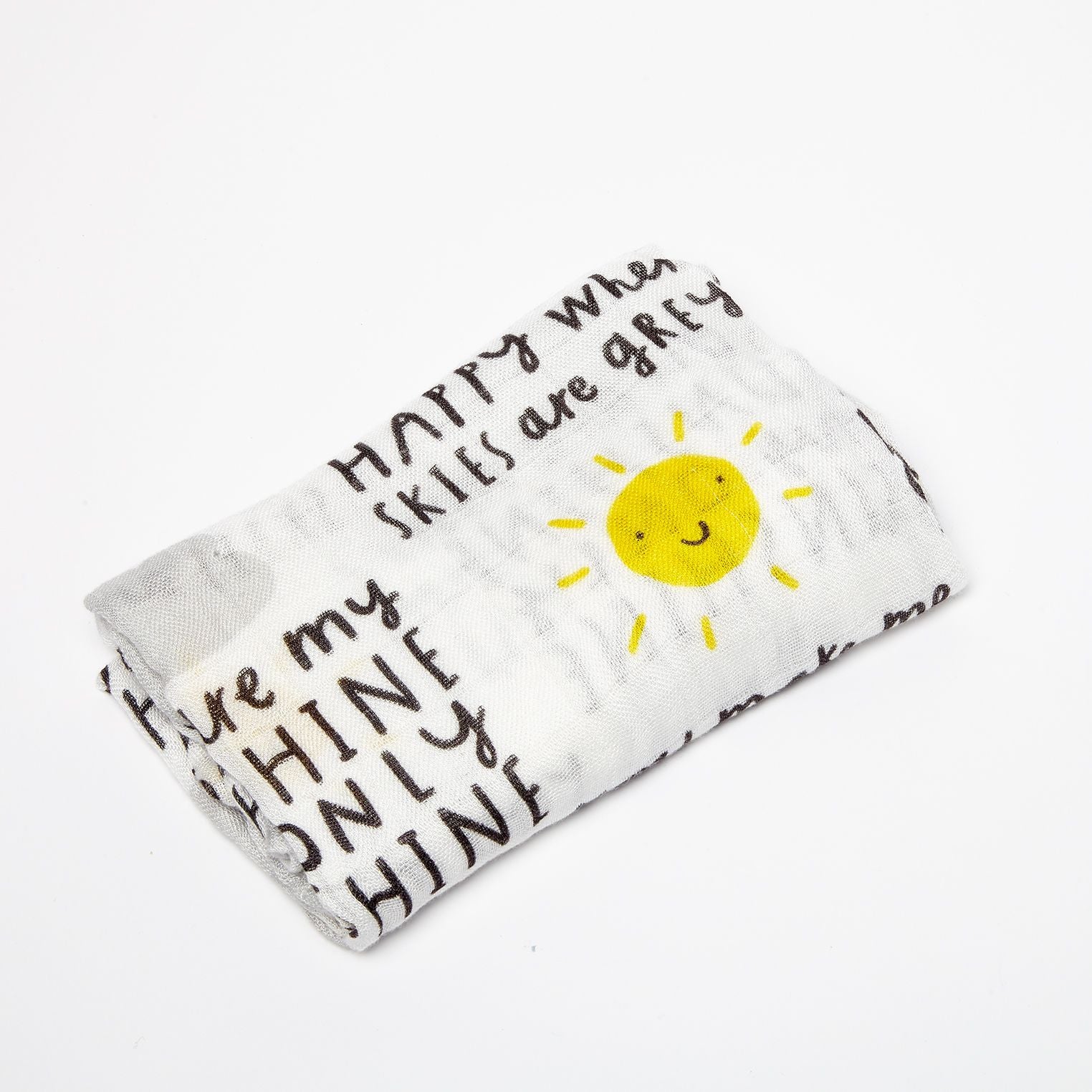 'You Are My Sunshine" Baby muslin - 100% bamboo, super soft, 60 x 60cm square