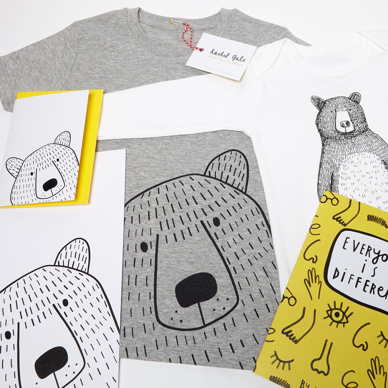 Mr Bear Peek-a-boo Art Print - Unframed, size A4, planet-friendly materials
