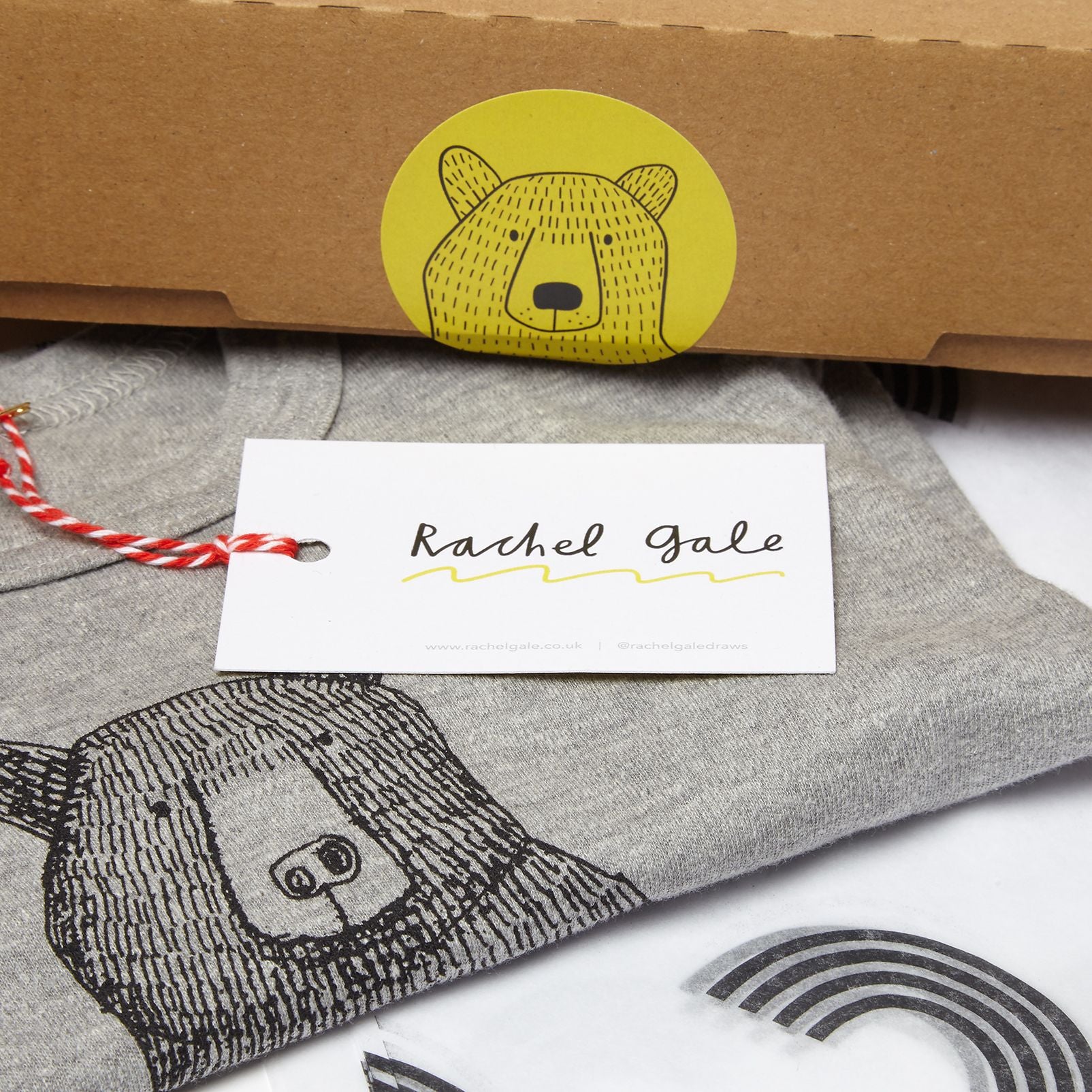 Mr Bear Organic Cotton Babygrow - Grey cotton, long sleeved