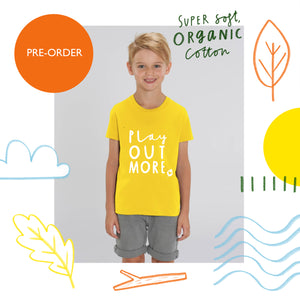 Pre-order PLAY OUT MORE Kids Orange Sweatshirt  - 100% organic cotton