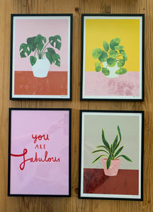 Pilea, Monstera, Mother’s Tongue Art Prints - NEW - The Plant Collection - eco-friendly A4, unframed
