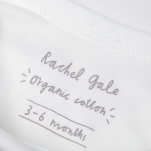 Mr Bear Organic Cotton Babygrow - White cotton, long sleeved