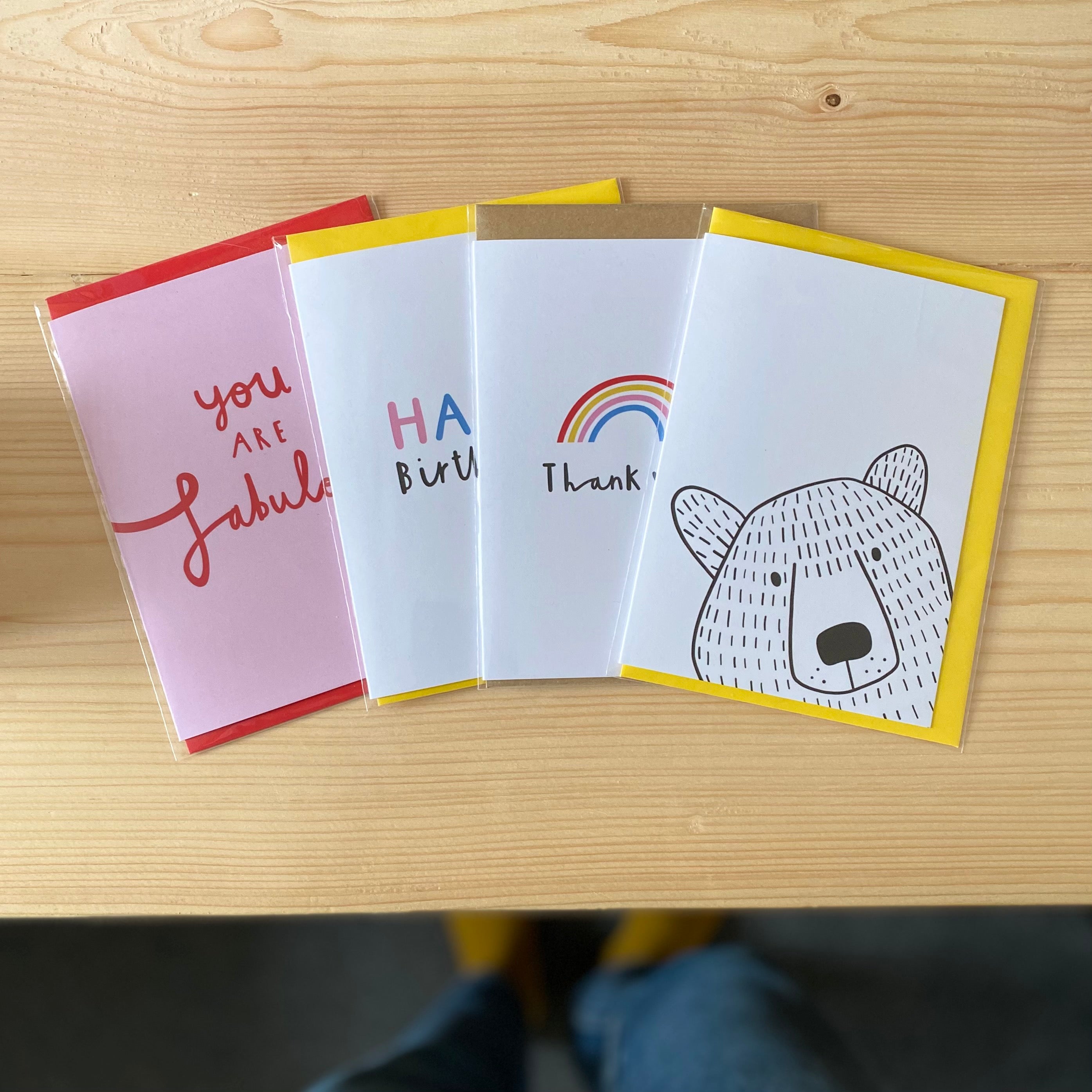 Mr Bear Peek-a-boo - A6 Greetings Card - Planet-friendly materials