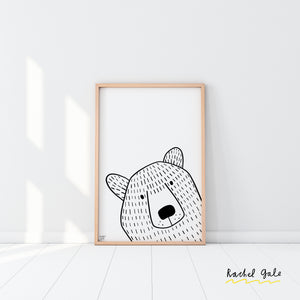 Mr Bear Kids Tee - Grey Organic cotton, super soft, age 3-8 years
