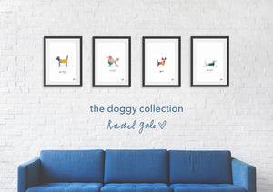 The Doggy Collection Art Prints - 4 designs - A4, unframed, planet friendly materials