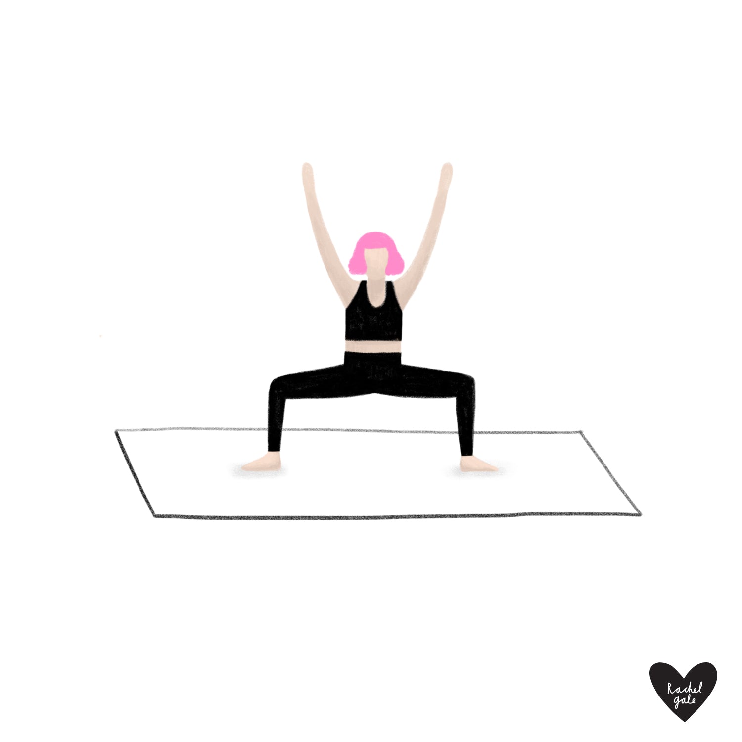 'Happy Yogis' - Yoga Pose Art Print - Size A3 & A2 - Unframed, quality recycled paper stock