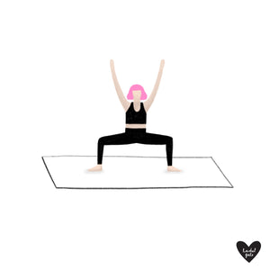 'Happy Yogis' - Yoga Pose Art Print - Size A3 & A2 - Unframed, quality recycled paper stock
