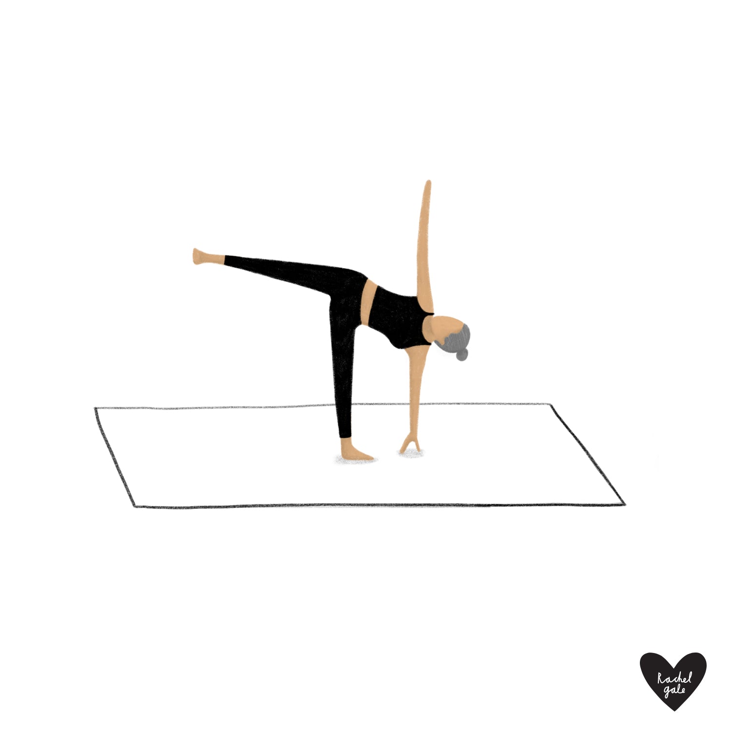 'Happy Yogis' - Yoga Pose Art Print - Size A3 & A2 - Unframed, quality recycled paper stock