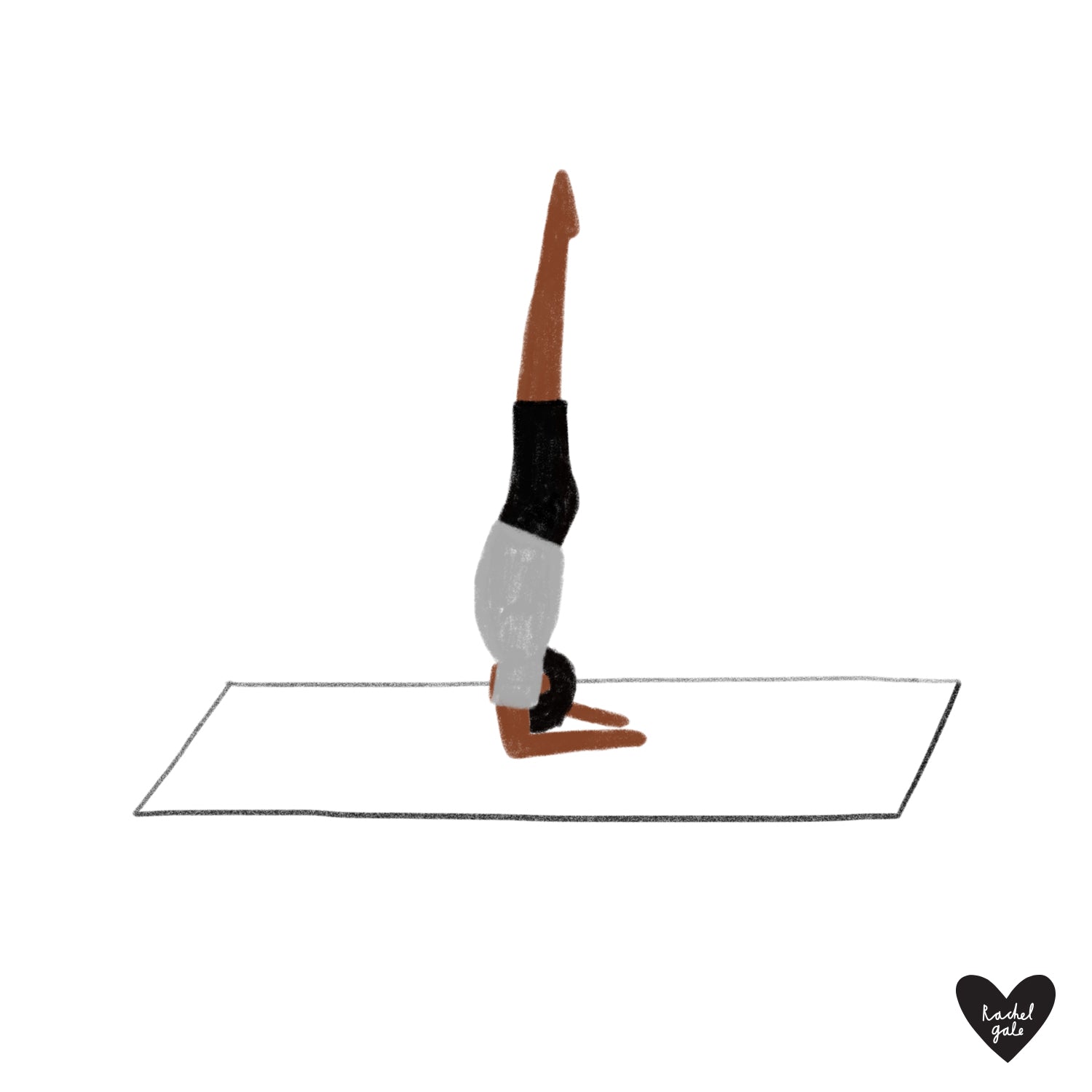 'Happy Yogis' - Yoga Pose Art Print - Size A3 & A2 - Unframed, quality recycled paper stock