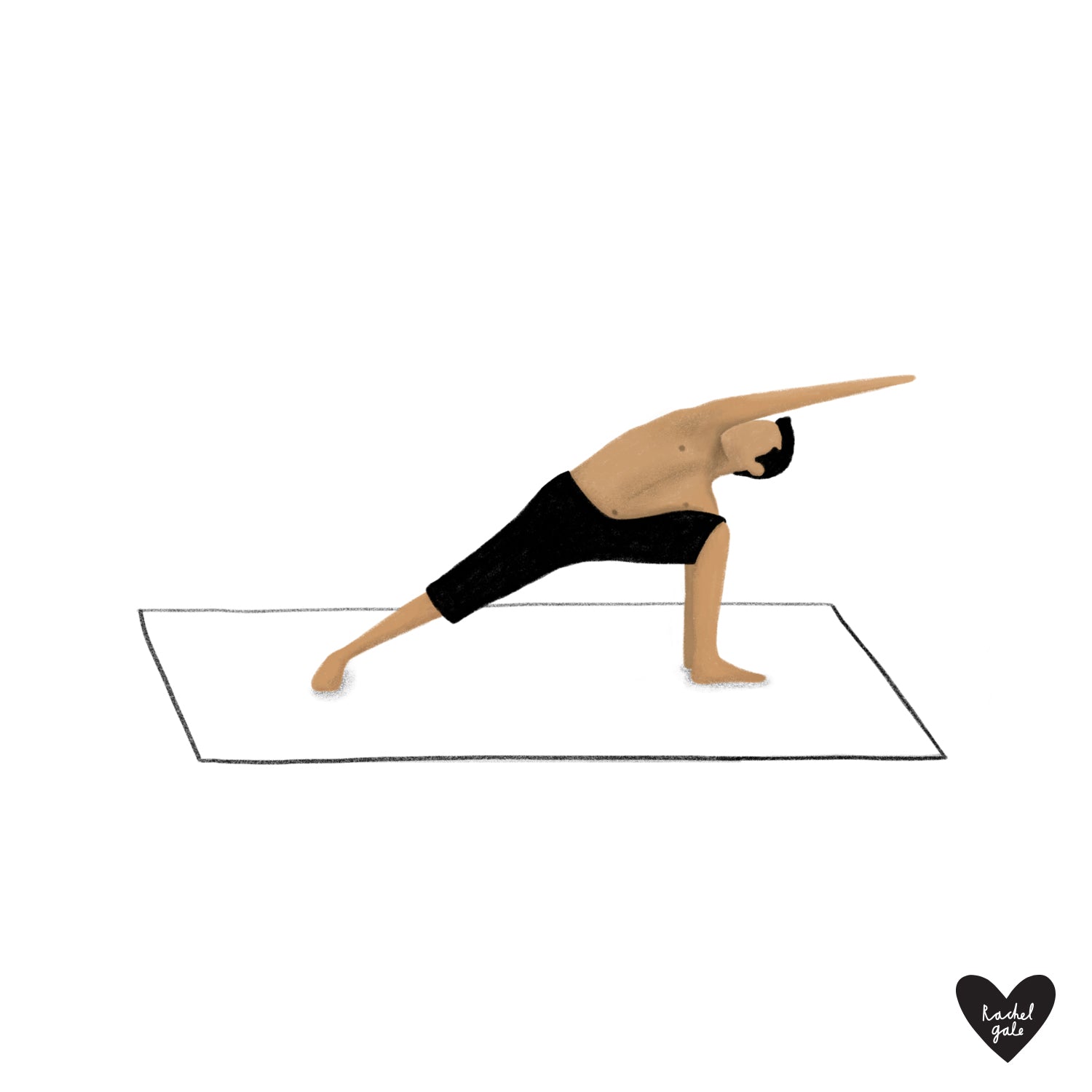 'Happy Yogis' - Yoga Pose Art Print - Size A3 & A2 - Unframed, quality recycled paper stock