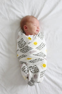 'You Are My Sunshine" Baby muslin - 100% bamboo, super soft, 60 x 60cm square