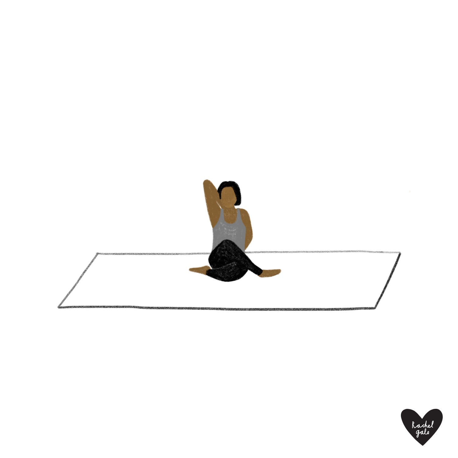'Happy Yogis' - Yoga Pose Art Print - Size A3 & A2 - Unframed, quality recycled paper stock