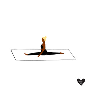 'Happy Yogis' - Yoga Pose Art Print - Size A3 & A2 - Unframed, quality recycled paper stock