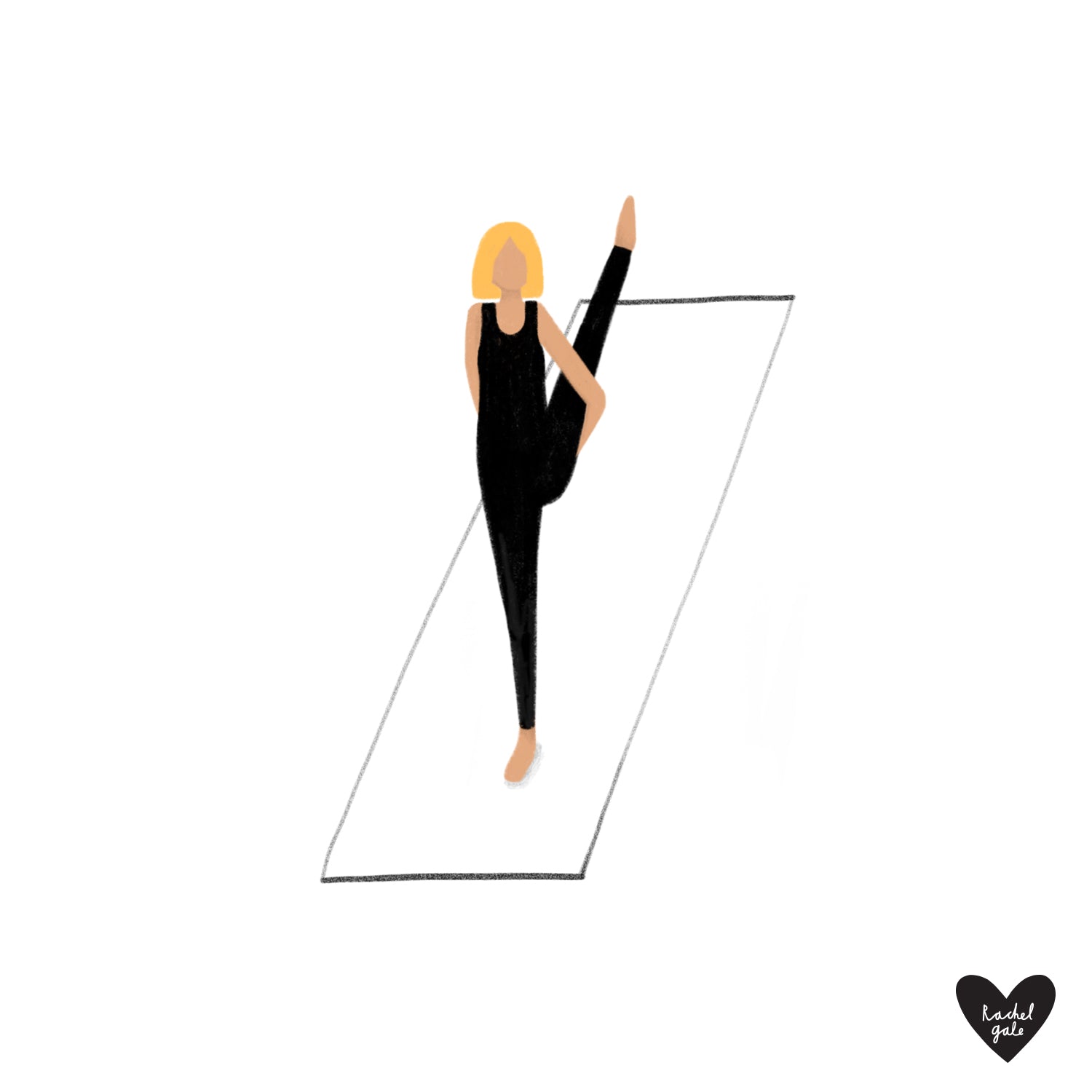 'Happy Yogis' - Yoga Pose Art Print - Size A3 & A2 - Unframed, quality recycled paper stock